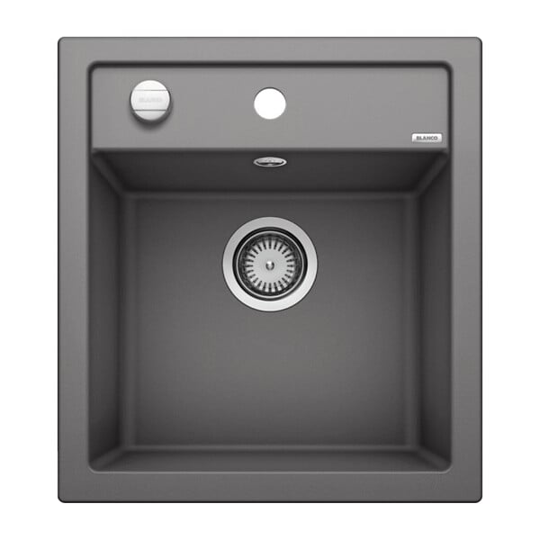 BLANCO - Blanco Evier DALAGO 45 PuraDur en Silgranit avec vidage automatique 46.5x51cm, Gris rocher (518846) - large