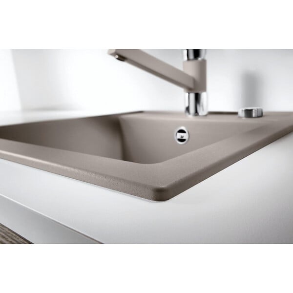 BLANCO - Blanco Evier DALAGO 45 PuraDur en Silgranit avec vidage automatique 46.5x51cm, Gris rocher (518846) - large