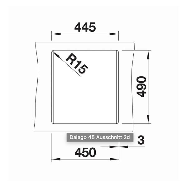 BLANCO - Blanco Evier DALAGO 45 PuraDur en Silgranit avec vidage automatique 46.5x51cm, Gris rocher (518846) - large