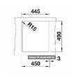 BLANCO - Blanco Evier DALAGO 45 PuraDur en Silgranit avec vidage automatique 46.5x51cm, Gris rocher (518846) - vignette