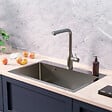 CERAMIA - Ceramia Timeless Évier de cuisine encastrable en inox 304, 68x45x21 cm, Gun Metal brossé PVD - vignette