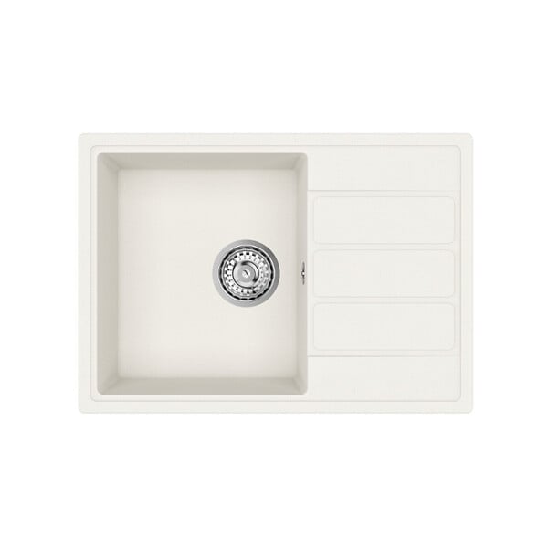SWISS AQUA TECHNOLOGIES - Swiss Aqua Technologies 62x44 cm évier avec égouttoir réversible en Granite, à encastrer, blanc (SATSINKGE2W) - large