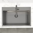 SWISS AQUA TECHNOLOGIES - Swiss Aqua Technologies Aurum Évier de cuisine encastrable en inox 304, 68x45x21 cm, Gun Metal brossé PVD - vignette