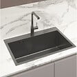 SWISS AQUA TECHNOLOGIES - Swiss Aqua Technologies Aurum Évier de cuisine encastrable en inox 304, 68x45x21 cm, Gun Metal brossé PVD - vignette