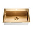 CERAMIA - Ceramia Timeless Évier de cuisine encastrable inox 304, 1 bac , 68x45x21 cm, Or brossé PVD - vignette