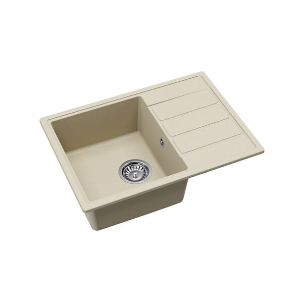 SWISS AQUA TECHNOLOGIES - Swiss Aqua Technologies 62x44 cm évier avec égouttoir réversible en Granite, à encastrer, jasmin (SATSINKGE2J) - large