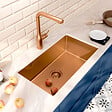 CERAMIA - Ceramia Timeless Évier de cuisine sous plan inox 304, 1 bac, 68x45x21 cm, Cuivre brossé PVD - vignette