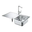 GROHE - Grohe K500 set évier de cuisine à encastrer + mitigeur monocommande, chrome (G31573SD1) - vignette