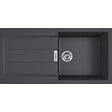 FRANKE - Franke S2D Evier à encastrer 100×50cm 1 bac avec égouttoir, Tectonite, Onyx + Mitigeur avec douchette extractible, Noir mat - vignette