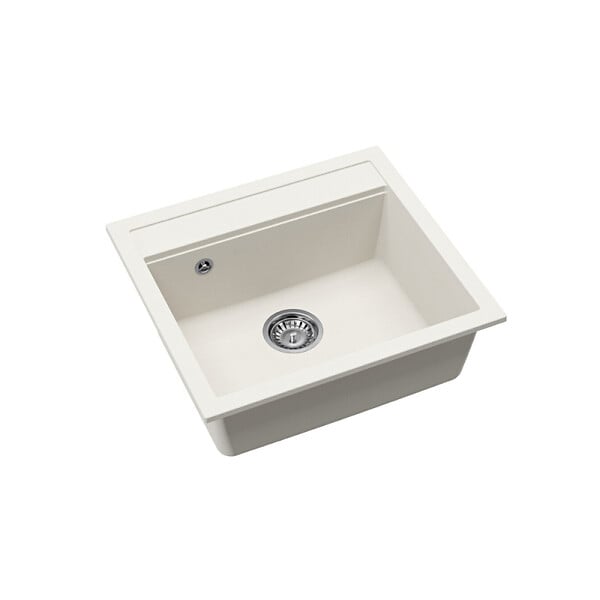 SWISS AQUA TECHNOLOGIES - Swiss Aqua Technologies 56,5x51cm évier en Granite, à encastrer, blanc (SATSINKGQQ100W) - large