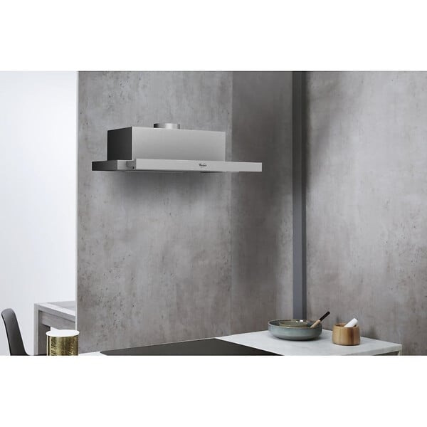 WHIRLPOOL - Hotte encastrable en aluminium, extraction de 304 m3/h, 3 vitesses, chrome brossé (AKR7491IX) - large