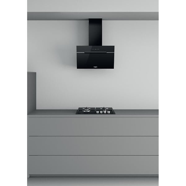 WHIRLPOOL - Whirlpool Hotte murale, classe énergétique A, 59,8x32,6x36 cm, coloris noir  (WHVP62FLTSK) - large