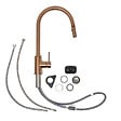 SWISS AQUA TECHNOLOGIES - Swiss Aqua Technologies Aurum mitigeur évier à levier sur pied 44 cm avec douchette extractible 2 jets, or rose brossé (SATBAUR286BRG) - vignette