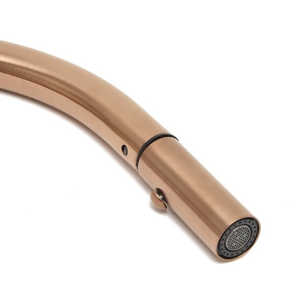 SWISS AQUA TECHNOLOGIES - Swiss Aqua Technologies Aurum mitigeur évier à levier sur pied 44 cm avec douchette extractible 2 jets, or rose brossé (SATBAUR286BRG) - large
