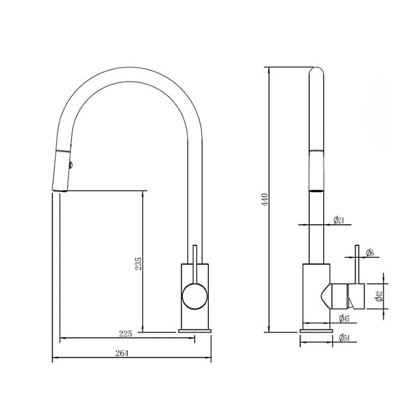 SWISS AQUA TECHNOLOGIES - Swiss Aqua Technologies Aurum mitigeur évier à levier sur pied 44 cm avec douchette extractible 2 jets, or rose brossé (SATBAUR286BRG) - large