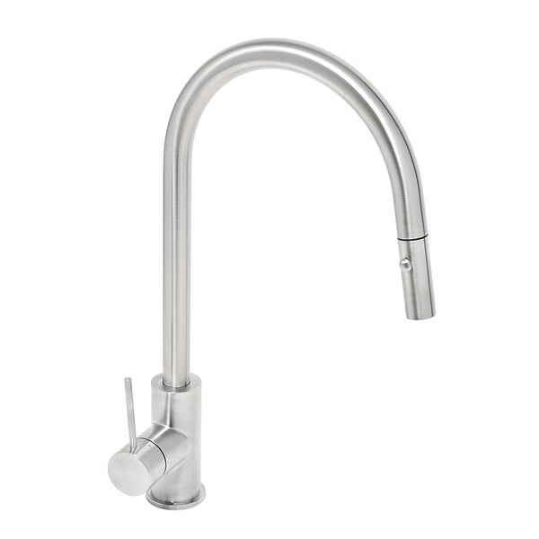 SWISS AQUA TECHNOLOGIES - Swiss Aqua Technologies Aurum mitigeur évier à levier sur pied 44 cm avec douchette extractible 2 jets, inox (SATBAUR286NRZ) - large