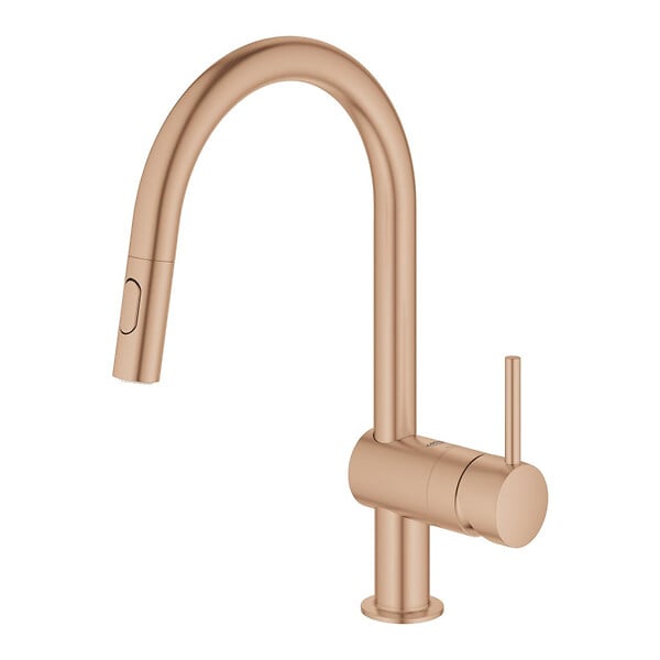 GROHE - Minta mitigeur monocommande évier avec douchette 2 jets, cuivre brossé (G32321DL2) - large