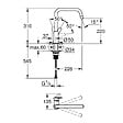 GROHE - Mitigeur évier START GROHE 30470000 QuickFix Plus - bec haut- rotation 150° - chrome - vignette