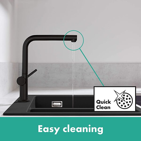 HANSGROHE - Hansgrohe Talis M54 Mitigeur de cuisine 270, avec douchette extractible 1 jet, Noir mat (72808670) - large
