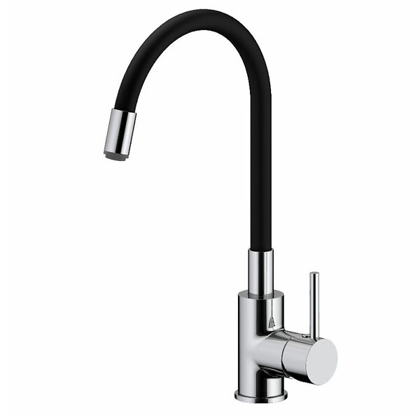 SIKO - Siko mitigeur cuisine à mémoire de forme, courbe en silicone noir (SIKOBSLPRO290C) - large