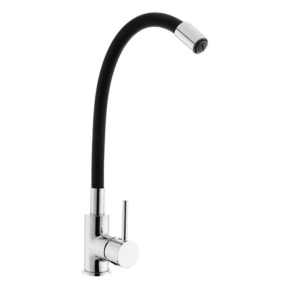 SIKO - Siko mitigeur cuisine à mémoire de forme, courbe en silicone noir (SIKOBSLPRO290C) - large