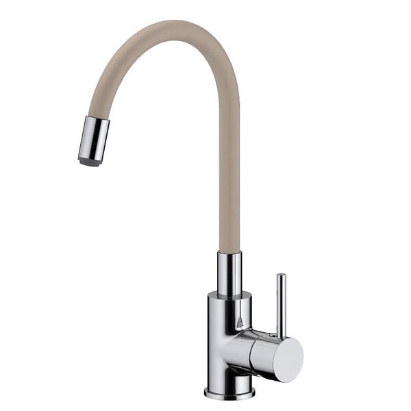 SIKO - Siko mitigeur cuisine à mémoire de forme, courbe en silicone beige (SIKOBSLPRO290BE) - large