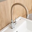 SIKO - Siko mitigeur cuisine à mémoire de forme, courbe en silicone beige (SIKOBSLPRO290BE) - vignette