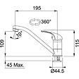 FRANKE - Franke mitigeur de cuisine sans douchette FB 250 Chrome (115.0250.147) - vignette