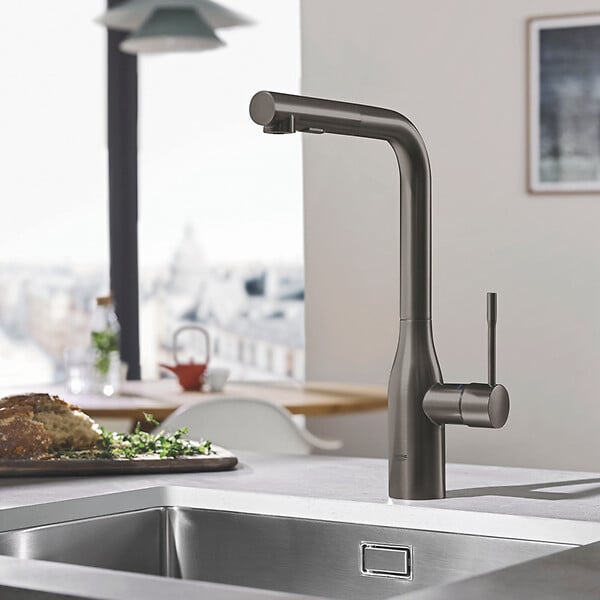 GROHE - Grohe Essence Mitigeur monocommande Evier Hard Graphite brossé (30270AL0) - large