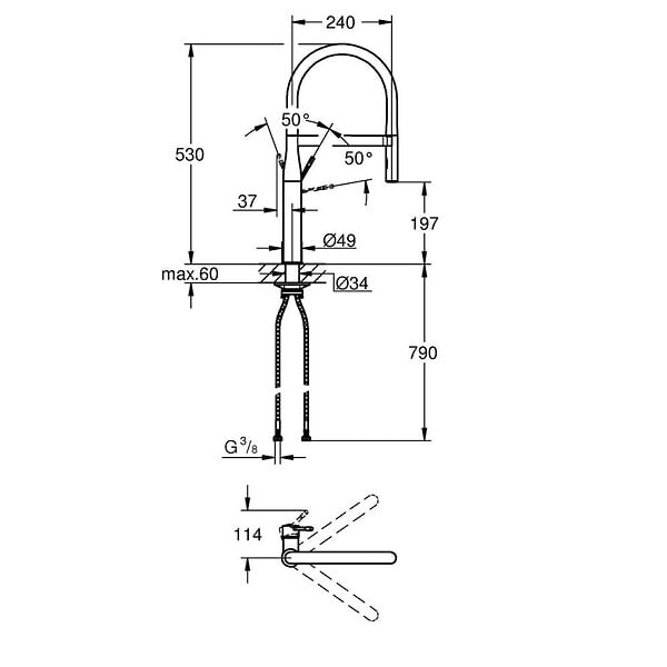 GROHE - Grohe ESSENCE NEW - Mitigeur monocommande d'évier SuperSteel (30294DC0) - large