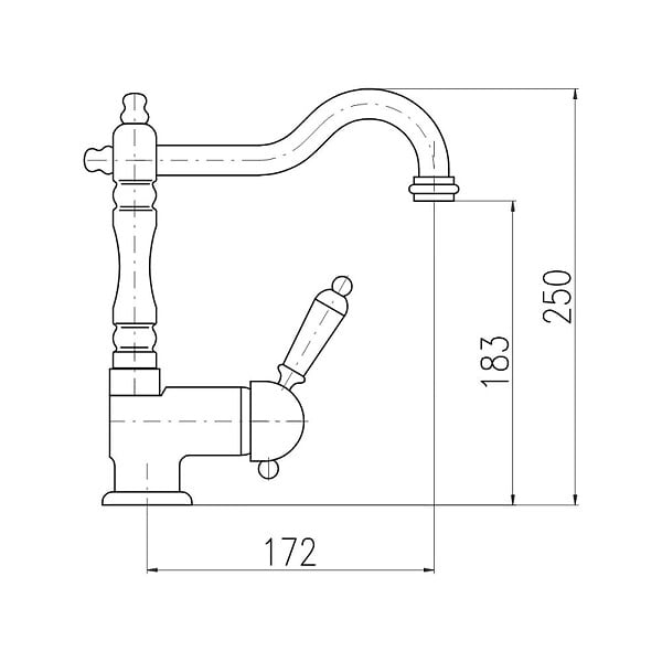 RAV SLEZAK - Mitigeur évier RAV SLEZÁK Labe avec bras articulé laiton vieilli L508.5/8SM - large