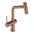 CERAMIA - Timeless mitigeur d'évier à levier en acier inoxydable avec douchette extractible, monotrou, or Cuivre brossé (TMLKF185BCP) - vignette