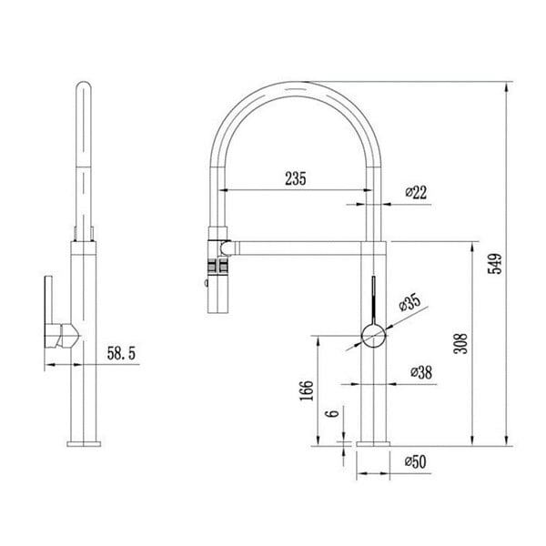 SIKO - Mitigeur de cuisine avec bras en silicone et fixation magnétique, Noir (SIKOBSD176) - large