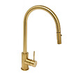 SWISS AQUA TECHNOLOGIES - Swiss Aqua Technologies Mitigeur évier à levier sur pied 44 cm avec douchette extractible 2 jets, or brossé (SATBAUR286BG) - vignette
