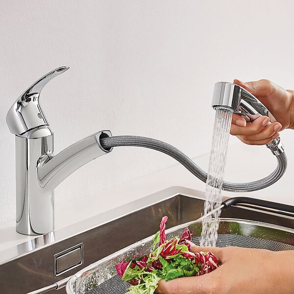 GROHE - Grohe Eurosmart Mitigeur évier avec Douchette, Chrome (30305001) - large
