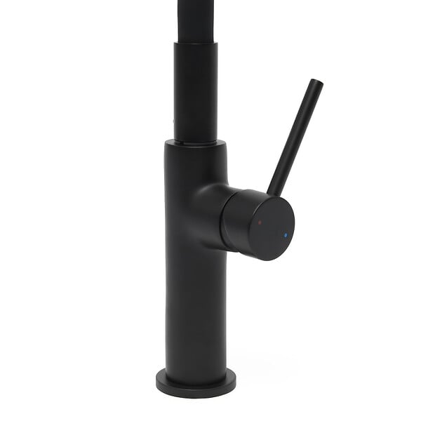 SWISS AQUA TECHNOLOGIES - Mitigeur pour évier de cuisine, bec flexible en silicone, aérateur Neoperl®, cartouche en céramique, noir mat (SATBSD290CM) - large