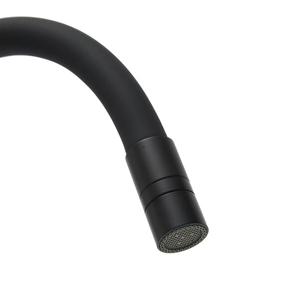 SWISS AQUA TECHNOLOGIES - Mitigeur pour évier de cuisine, bec flexible en silicone, aérateur Neoperl®, cartouche en céramique, noir mat (SATBSD290CM) - large