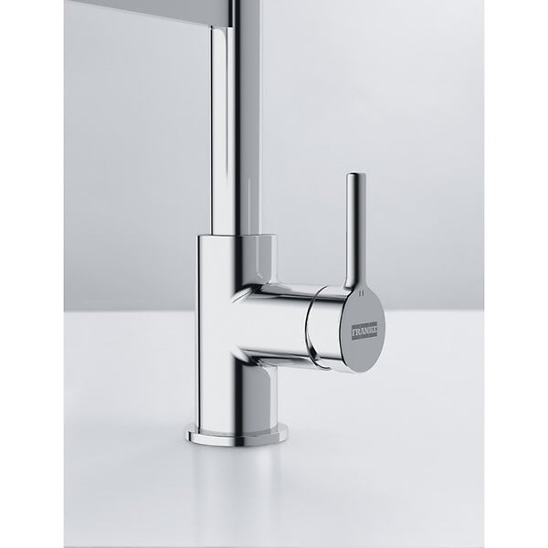 FRANKE - Franke Lina FC 6087.031 Mitigeur cuisine, 205 x 410 mm, semi-pro avec douchette extractible, Chrome/Noir (115.0626.085) - large