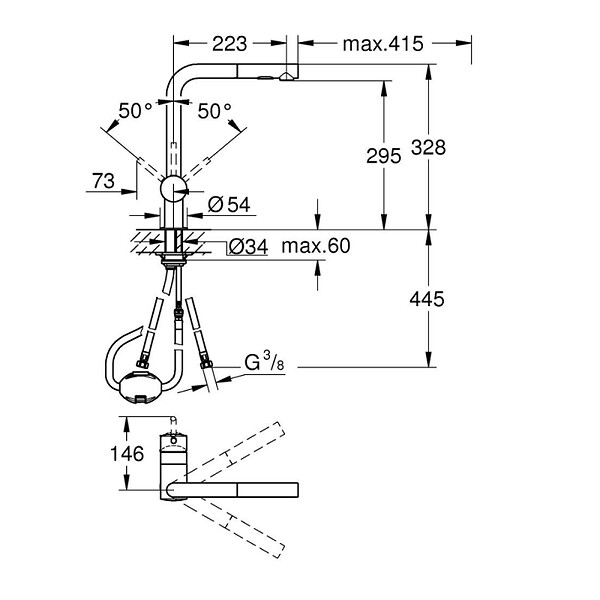 GROHE - Minta mitigeur monocommande 1/2″ évier, or (G30274GN0) - large