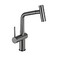 CERAMIA - Timeless mitigeur d'évier à levier en acier inoxydable avec douchette extractible, monotrou, gun metal brossé (TMLKF185BGM) - vignette