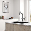 CERAMIA - Timeless mitigeur d'évier à levier en acier inoxydable avec douchette extractible, monotrou, gun metal brossé (TMLKF185BGM) - vignette