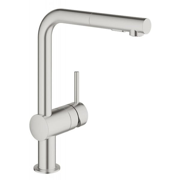 GROHE - Grohe Minta Mitigeur d’évier avec douchette extractible, Supersteel (G-30274DC0) - large