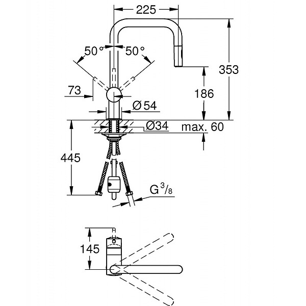 GROHE - Grohe Minta Mitigeur monocommande Évier, Chrome (32322002) - large