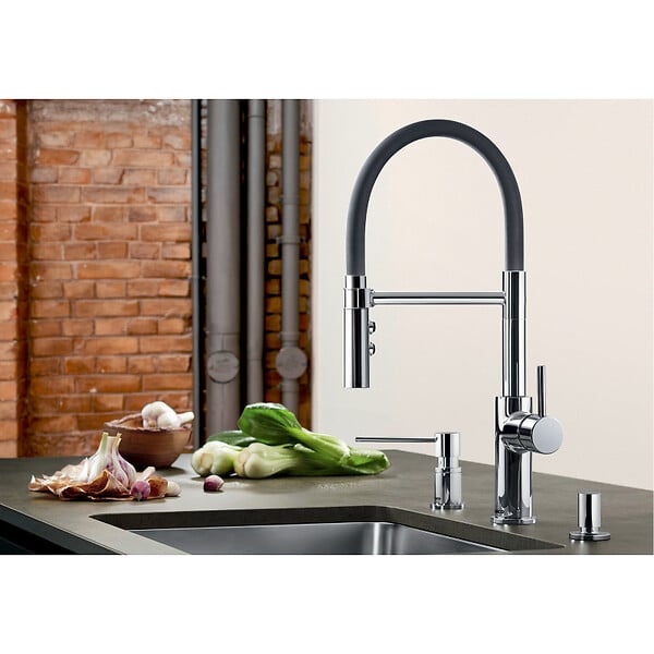 BLANCO - Blanco Catris-S Flexo Mitigeur pour évier avec douchette double jet et bec orientable à 360°, Chromé (525791) - large