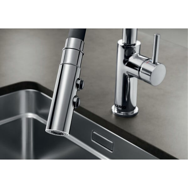 BLANCO - Blanco Catris-S Flexo Mitigeur pour évier avec douchette double jet et bec orientable à 360°, Chromé (525791) - large
