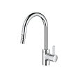 GROHE - Grohe Eurosmart Cosmopolitan Mitigeur cuisine avec douchette extractible 2 jets, col de cygne, Chrome (31481001) - vignette