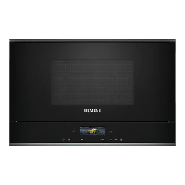 SIEMENS - iQ700 four à micro-ondes encastrable compact 21 L, 7 programmes, écran TFT, noir (BF722L1B1) - large