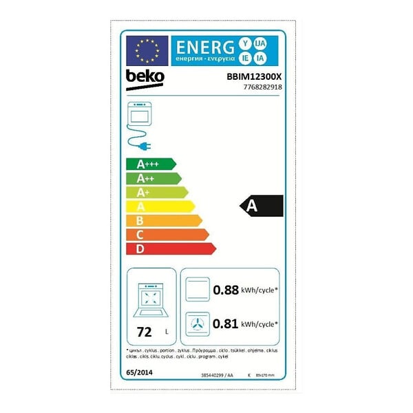 BEKO - Beko Beyond Four encastrable 72L, 8 fonctions cuisson, Aeroperfect 3D, nettoyage vapeur SteamShine, sécurité enfant (BBIM12300X) - large