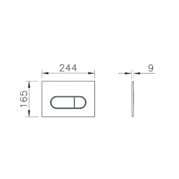 VITRA - Vitra  Root Round Plaque de déclenchement double touche, Noir mat (740-2211) - large
