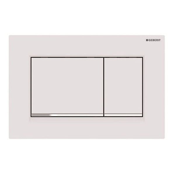 GEBERIT - Geberit Sigma30 Plaque de déclenchement double touche, Blanc mat/chrome (115.883.JT.1) - large